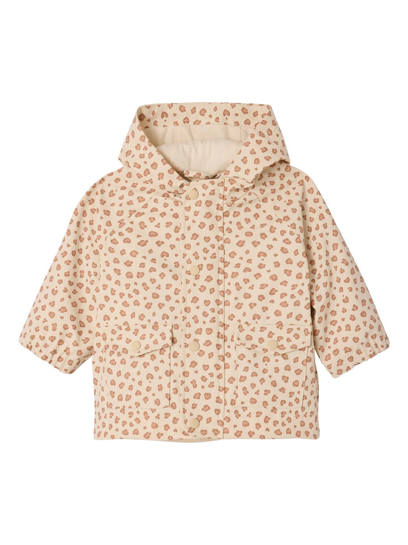 vertbaudet Regenjacke Baby Regenjacke mit Leo-Print, Teedyfleece-Weste 3-in-1