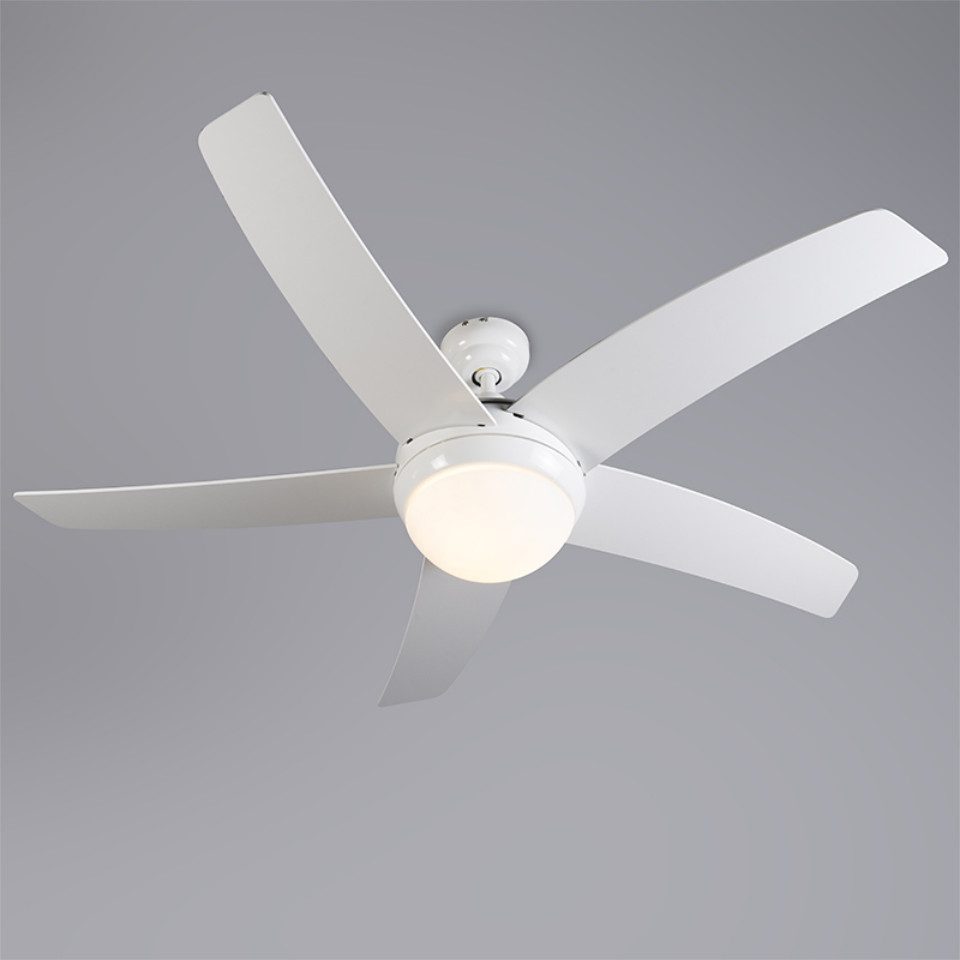 Qazqa Deckenventilator Cool, E14, Weiß, Modern, günstig online kaufen