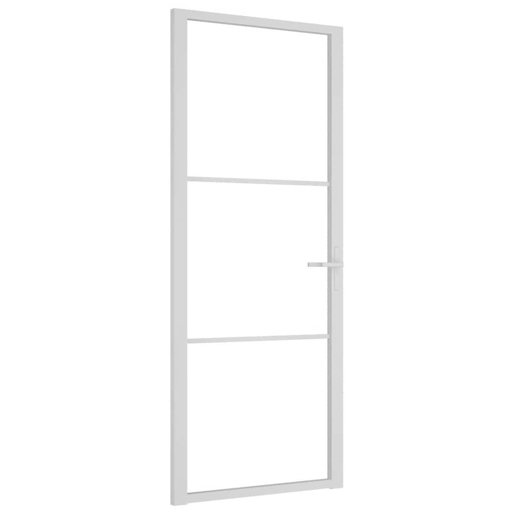 vidaXL Haustür Glastür 83 x 201,5 cm Aluminium Weiß und Transparent (1-St)