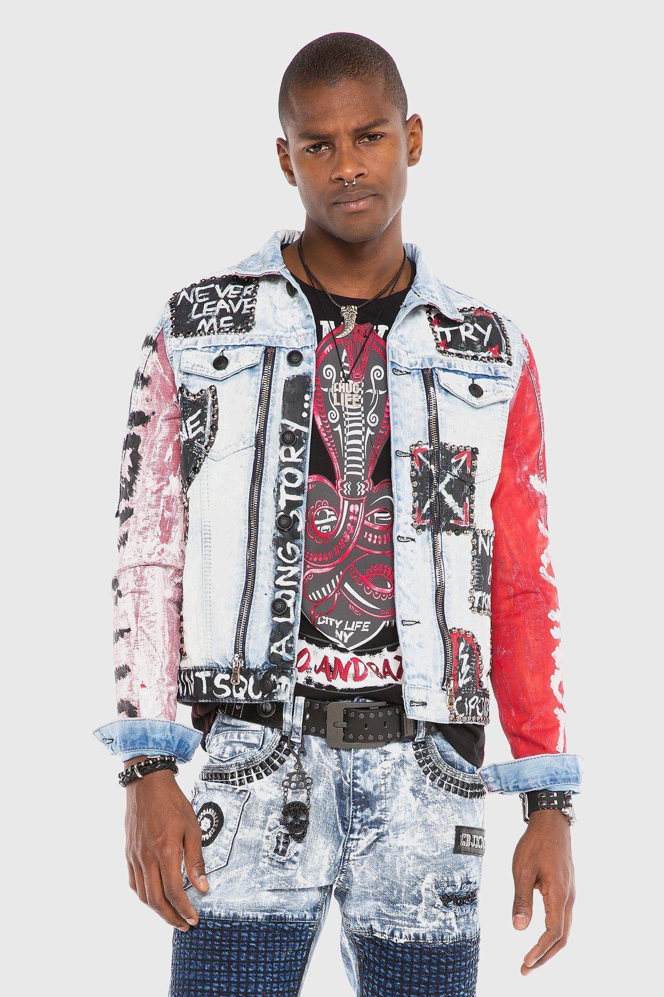 Cipo & Baxx Jeansjacke Jacke mit vielen Details günstig online kaufen