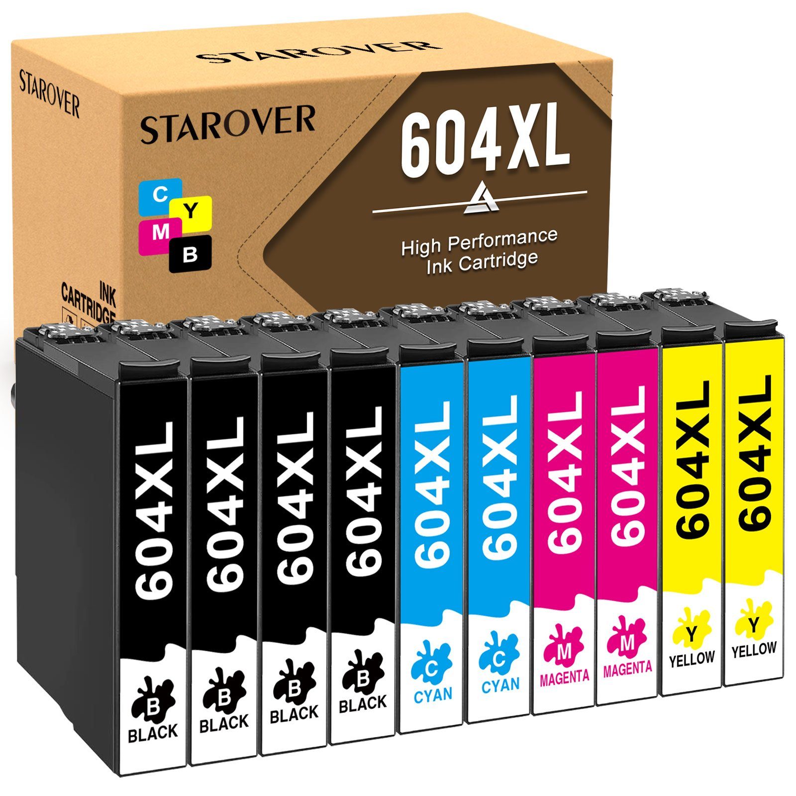 STAROVER 604 XL für EPSON 604XL Multipack XP-2200 XP-2205 XP-3200 XP-3205 Tintenpatrone (XP-4200 XP-4205, WorkForce WF-2910DWF WF-2930DWF WF-2935DWF WF-2950DWF)