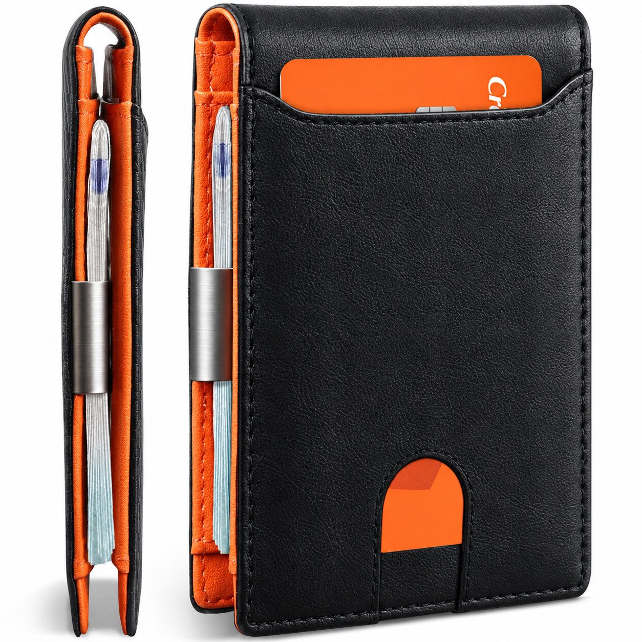 Forrlite Mini Geldbörse Geldbörse Herren Slim Wallet RFID Blocking Kohlefaserleder (Portmonee Herren mit 11 Kartenetui, Ausweisfenster, Geldscheinklammer, Minimalistischer Geldbeutel Herren,Geldbörse Herren mit RFID Schutz, Portmonee Portemonnaie Herren klein, Slim Wallet mit Münzfach, Mini Geldbörse Herren&Damen, Kreditkartenetui Kartenetui-Geldbeutel)