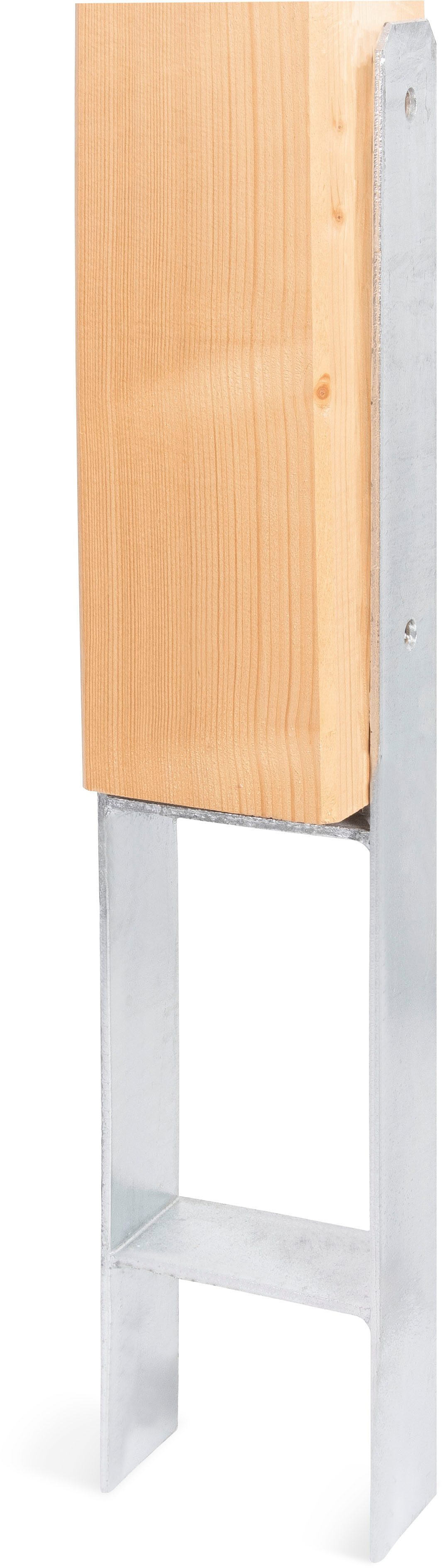 Alberts H-Pfostenanker, zum Einbetonieren, Materialstärke 5 mm, lichte Breite 116 mm, Höhe 600 mm