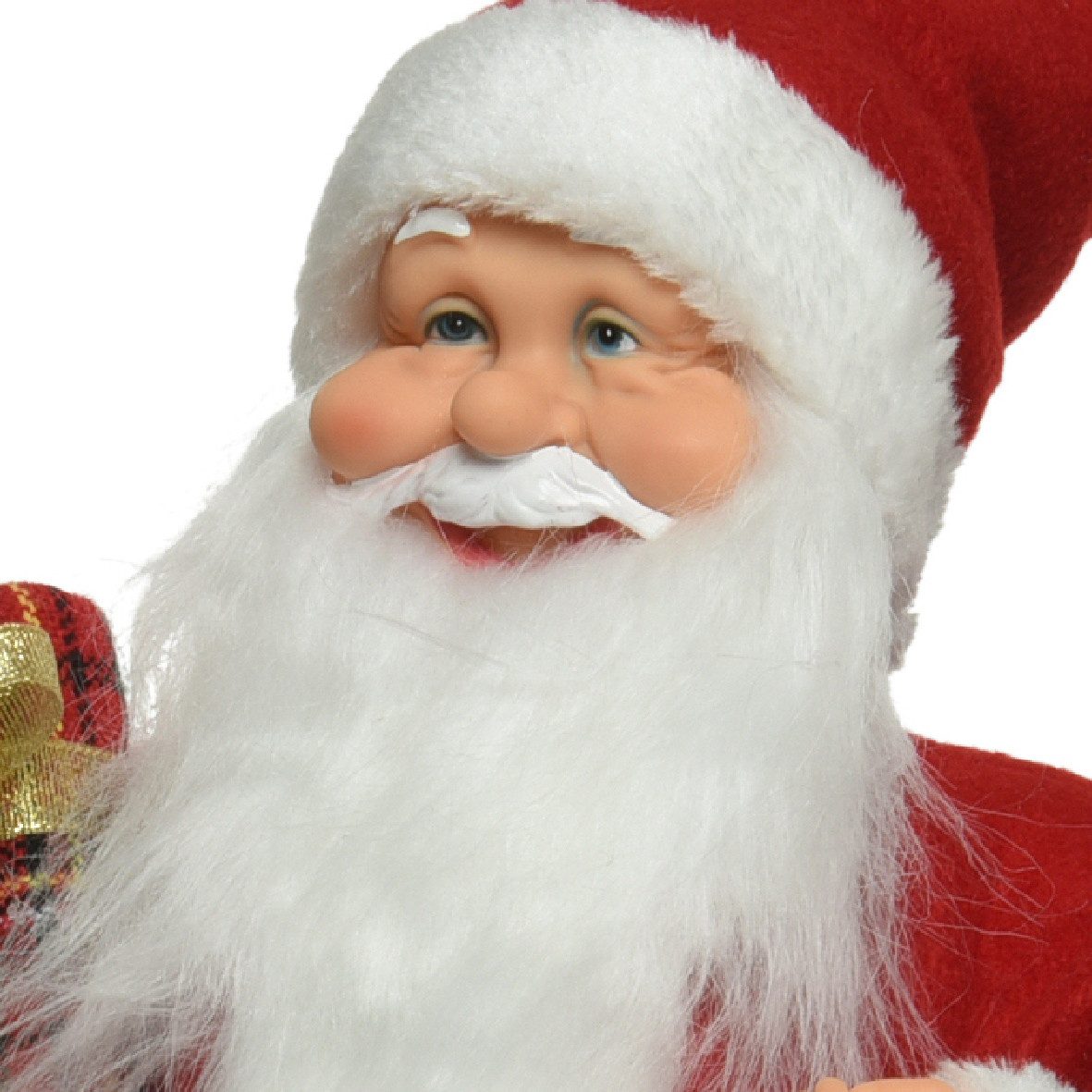 Kaemingk Weihnachtsmann, Weihnachtsmann Figur mit Geschenk 30cm rot