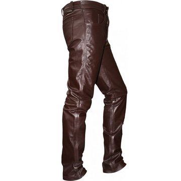 German Wear Motorradhose GW870 Brown Lederjeans Lederhose Büffelleder Braun