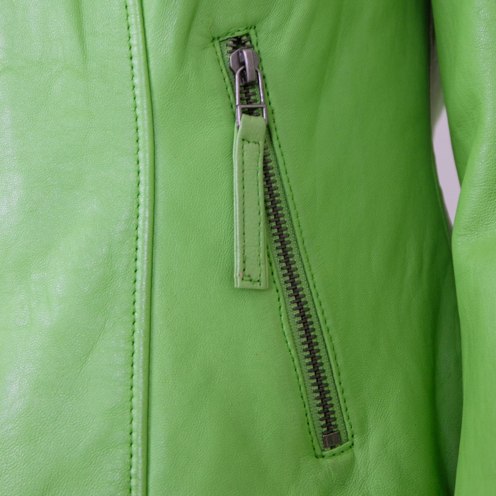 Jilani Lederjacke Ara Jilani Collection - Damen Lederjacke Lammnappa Kapuze grün – Bild 5 von 5