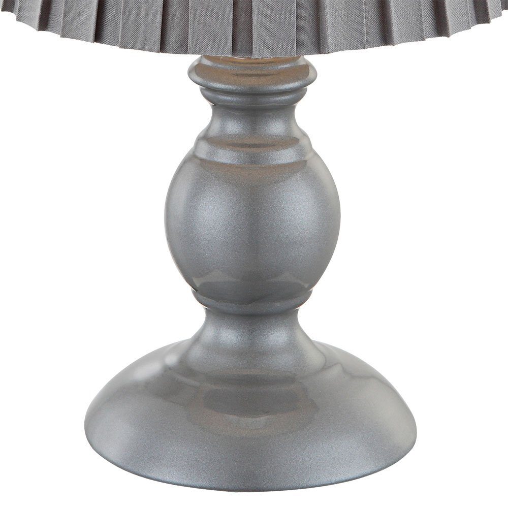 Nachttischleuchte Tischleuchte, grau nicht Textil Tischlampe Globo Leuchtmittel inklusive, Beistellleuchte