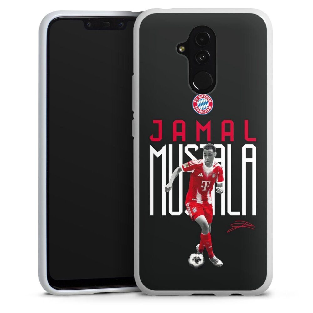 DeinDesign Handyhülle FC Bayern München Jamal Musiala Offizielles Lizenzprodukt, Huawei Mate 20 Lite Silikon Hülle Bumper Case Handy Schutzhülle