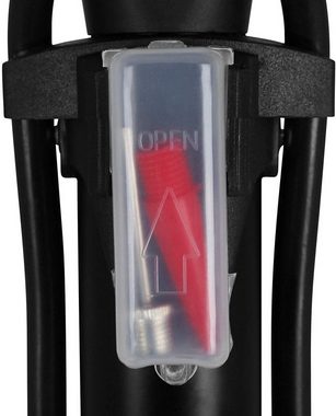 Dunlop Luftpumpe SLP19, Standluftpumpe mit Manometer Aluminium Pumpe Fahrrad-Luftpumpe (inkl 2 Aufsätze, leicht und tragbar), Fahrradpumpe, Fahrradluftpumpe, Ballpumpe, Standpumpe, Handpumpe