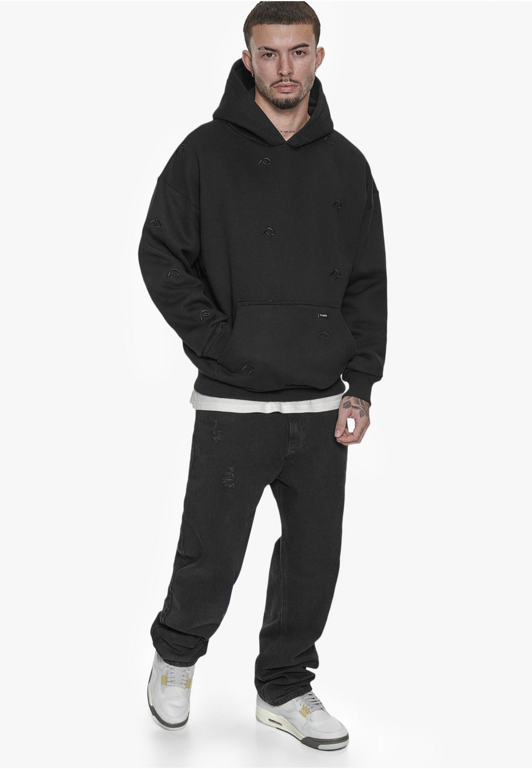 Dropsize Kapuzenpullover Dropsize Herren Dropsize Heavy Oversize Allover Embo Hoodie (1-tlg)