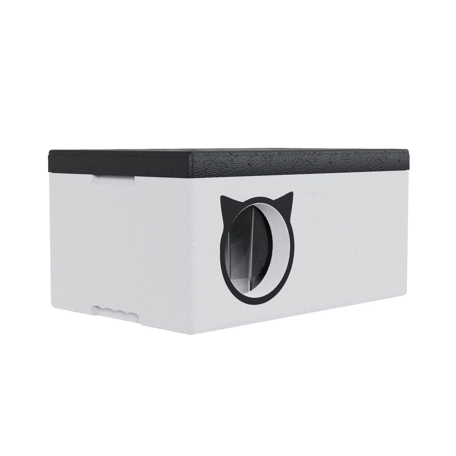 QLS Tierhaus Styropor Katzenhaus 58x38 cm, Wetterfest mit Vorhang Outdoor T günstig online kaufen