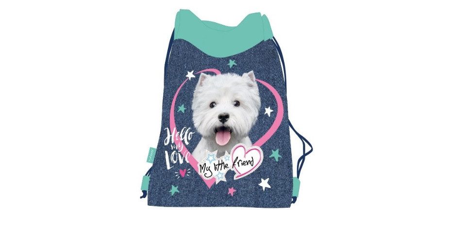 GOLDKIDS Turnbeutel Kordelzugbeutel - Kordelzug String Schwimmbeutel Kordelzug (Rucksack Streifen für, 1-tlg., Fitnessstudio Schwimmen Schuhbeutel), - Hund Motiv - 38 x 35 cm
