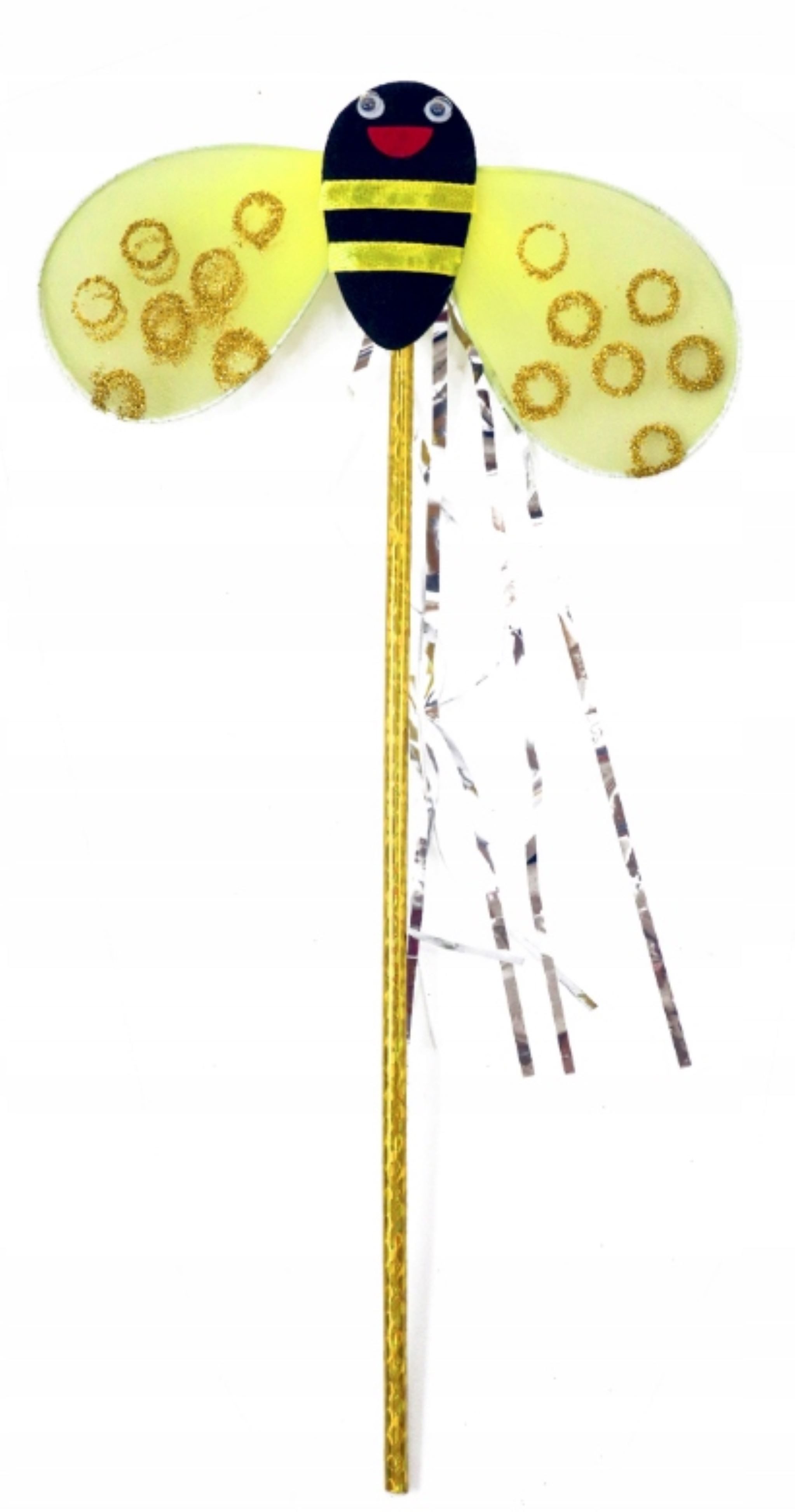 Festivalartikel Kostüm Bienenkostüm für Kinder 98-116 cm mit Flügeln, Stirnband und Zepter