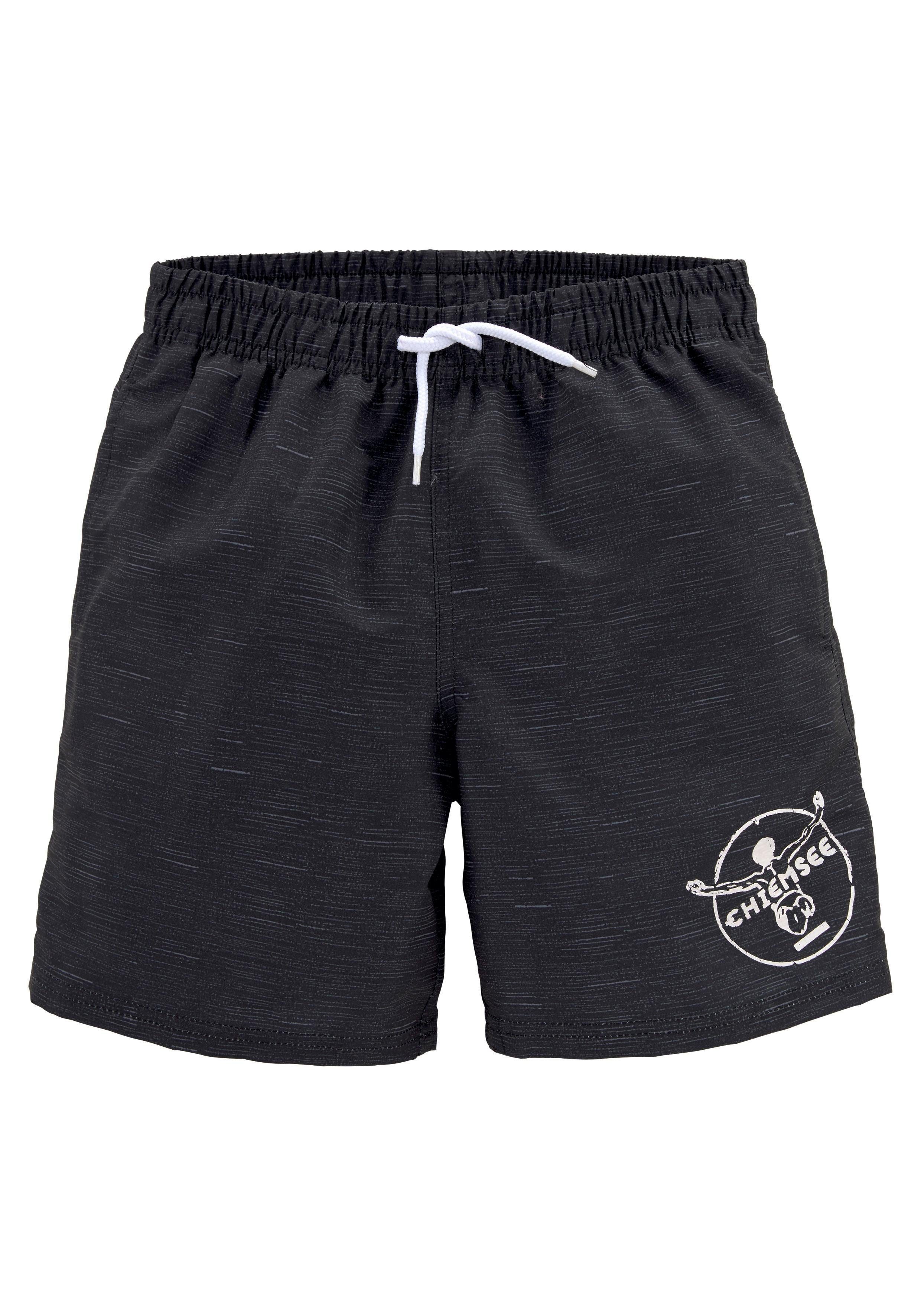 Badeshorts schwarz Logoprint mit Chiemsee Kids Melange