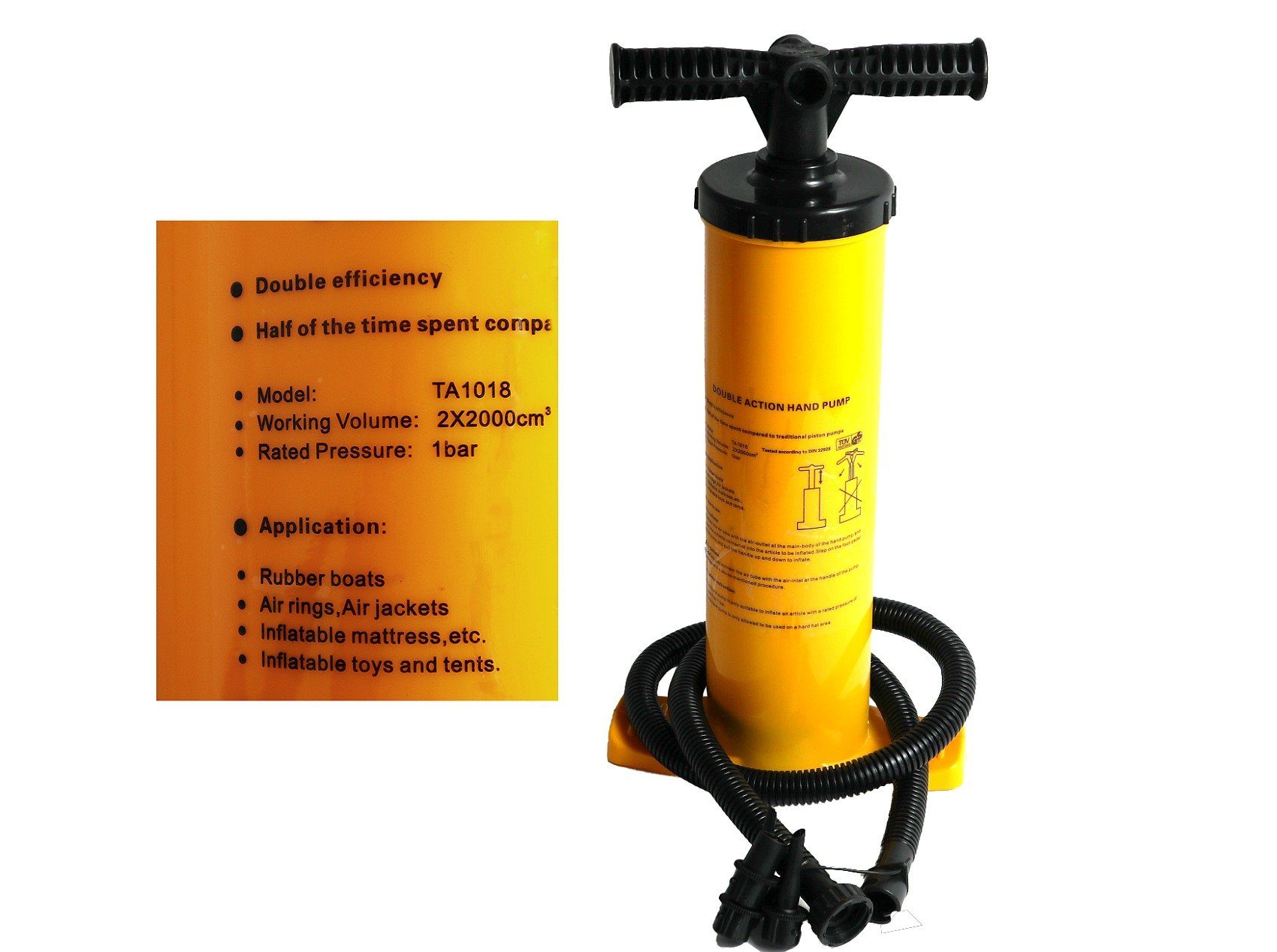 Luftpumpe Doppel Hub Kolben Pumpe 2 x 2 Liter