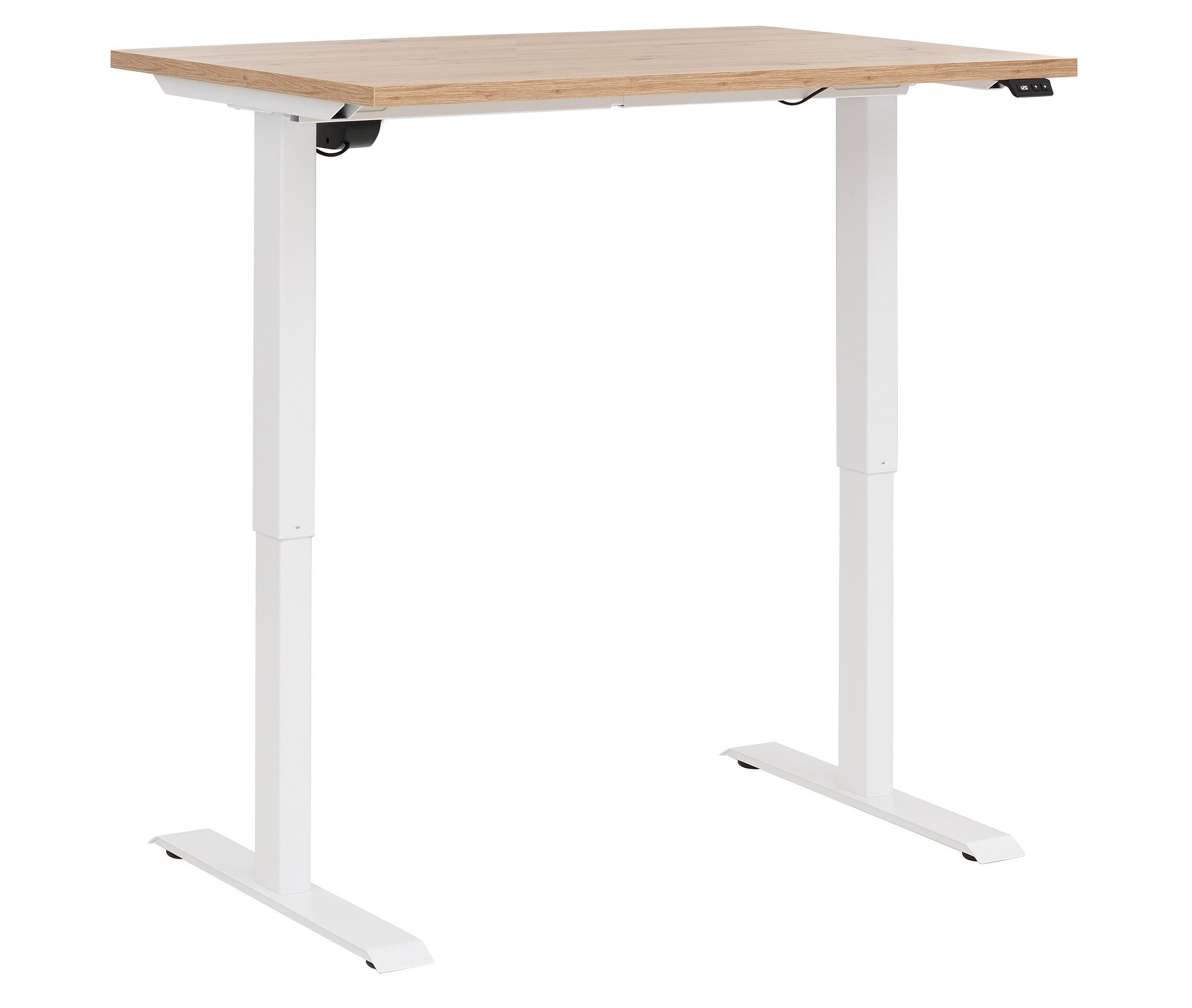 Maja Möbel Schreibtisch Höhenverstellbarer Schreibtisch Weiß mit massiver Bambusplatte (Spar-Set, 1-St., 1 Tisch), von MAJA Möbel, höhenverstellbar, 2-Motoren-Gestell