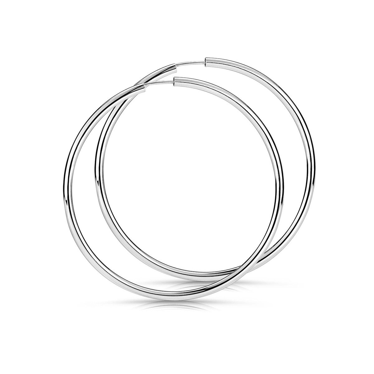 Materia Paar Creolen Silbercreolen Damen 60mm SO-323, aus 925 Sterling Silber