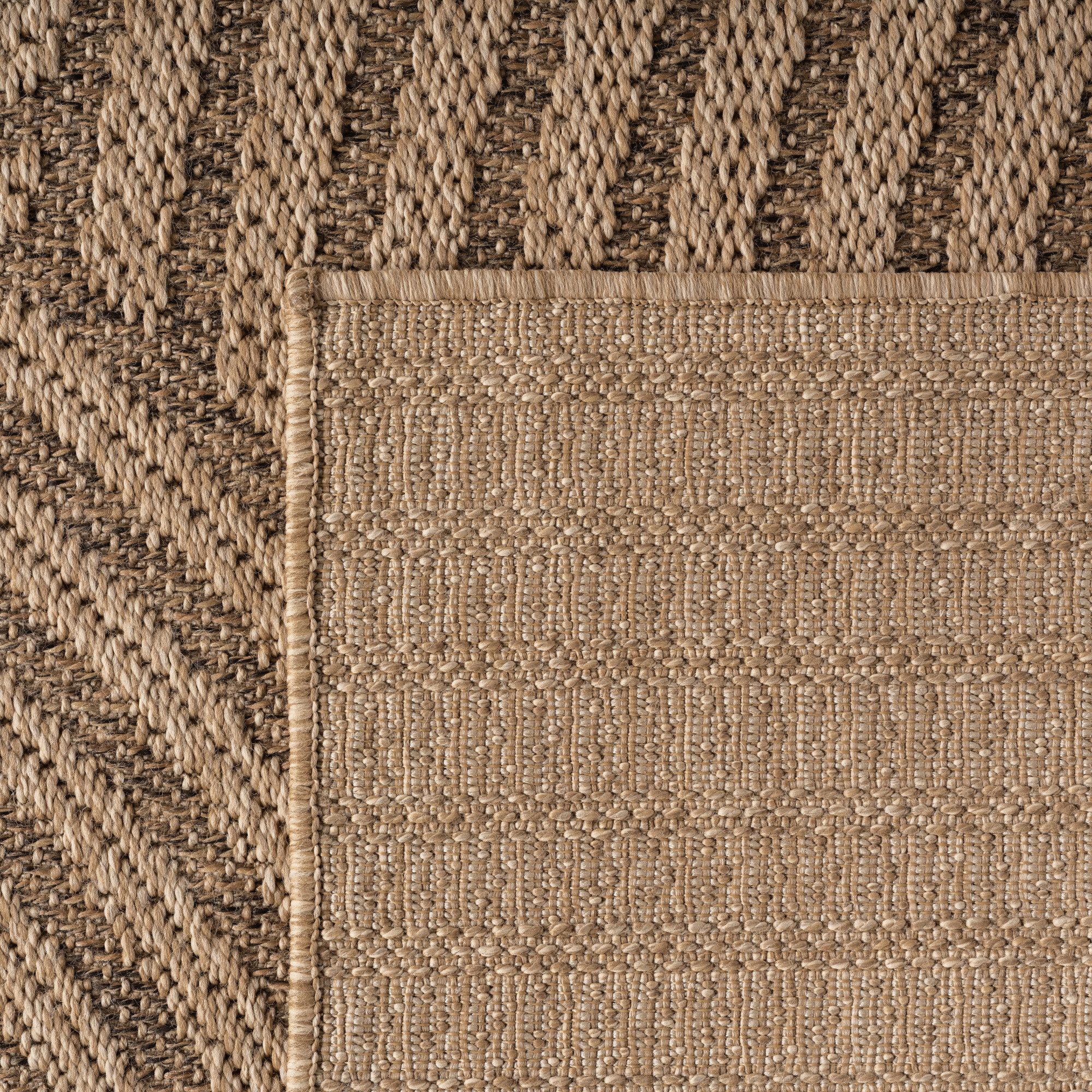 Teppium Teppich Natürlicher Jute-Optik Outdoor-Stil, Rechteckig, Höhe: 5 mm, Indoor Outdoor Teppich Wetterfest 3D Optik Wohnzimmer Küchen Terrasse – Bild 4 von 5