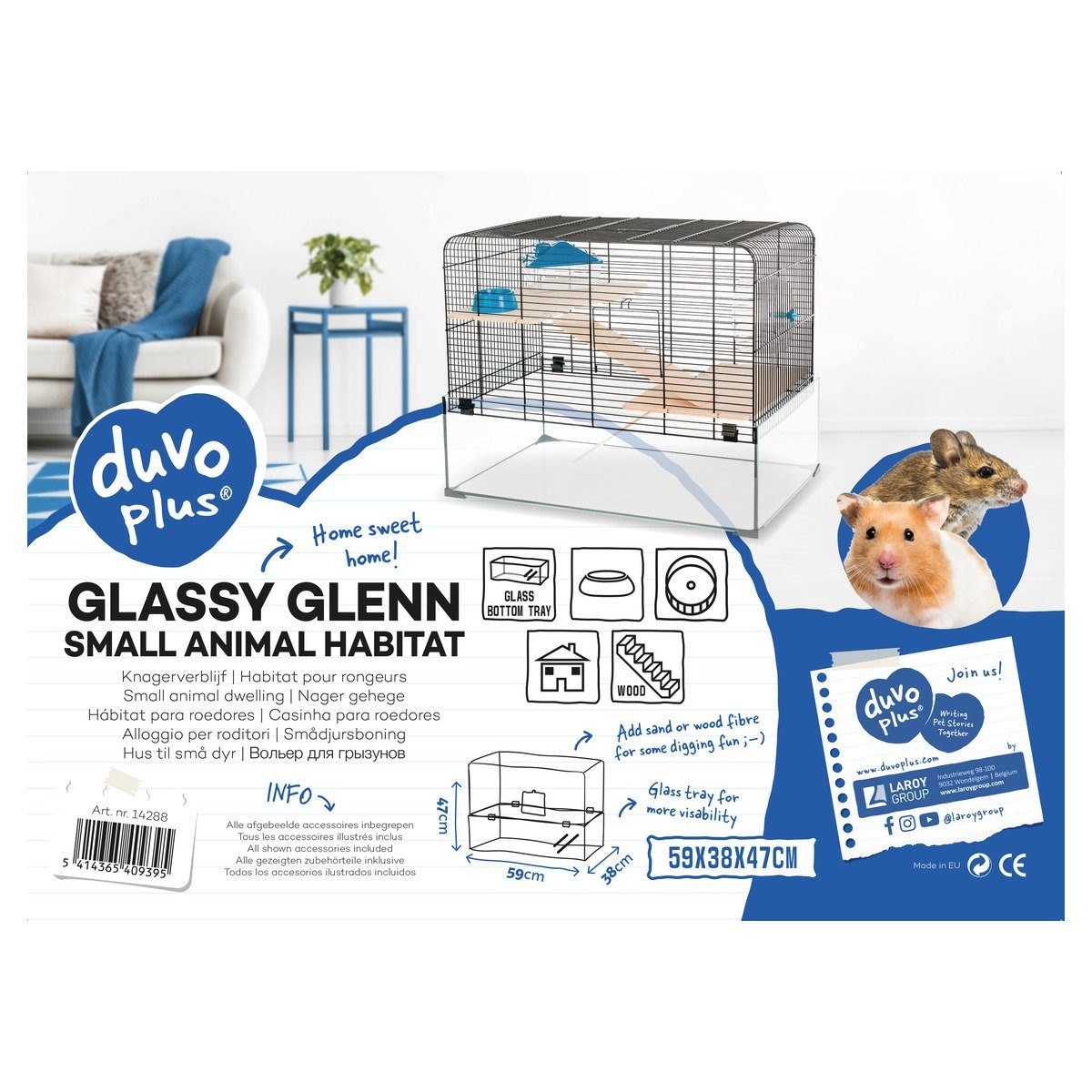 DUVO+ Kleintierkäfig Nagergehege Glassy Glenn günstig online kaufen