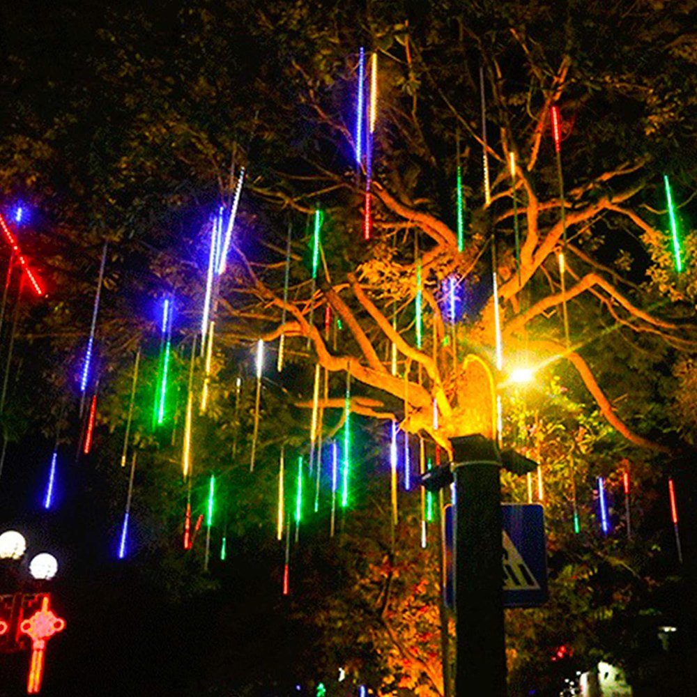 Garten LED-Lichterkette 2.4/4M, Deko Schlauch, Rosnek Weihnachten, 30/50CM Lichterkette; Eiszapfen Bäume Anschließbar, LED Multicolor Wasserdicht, für Party