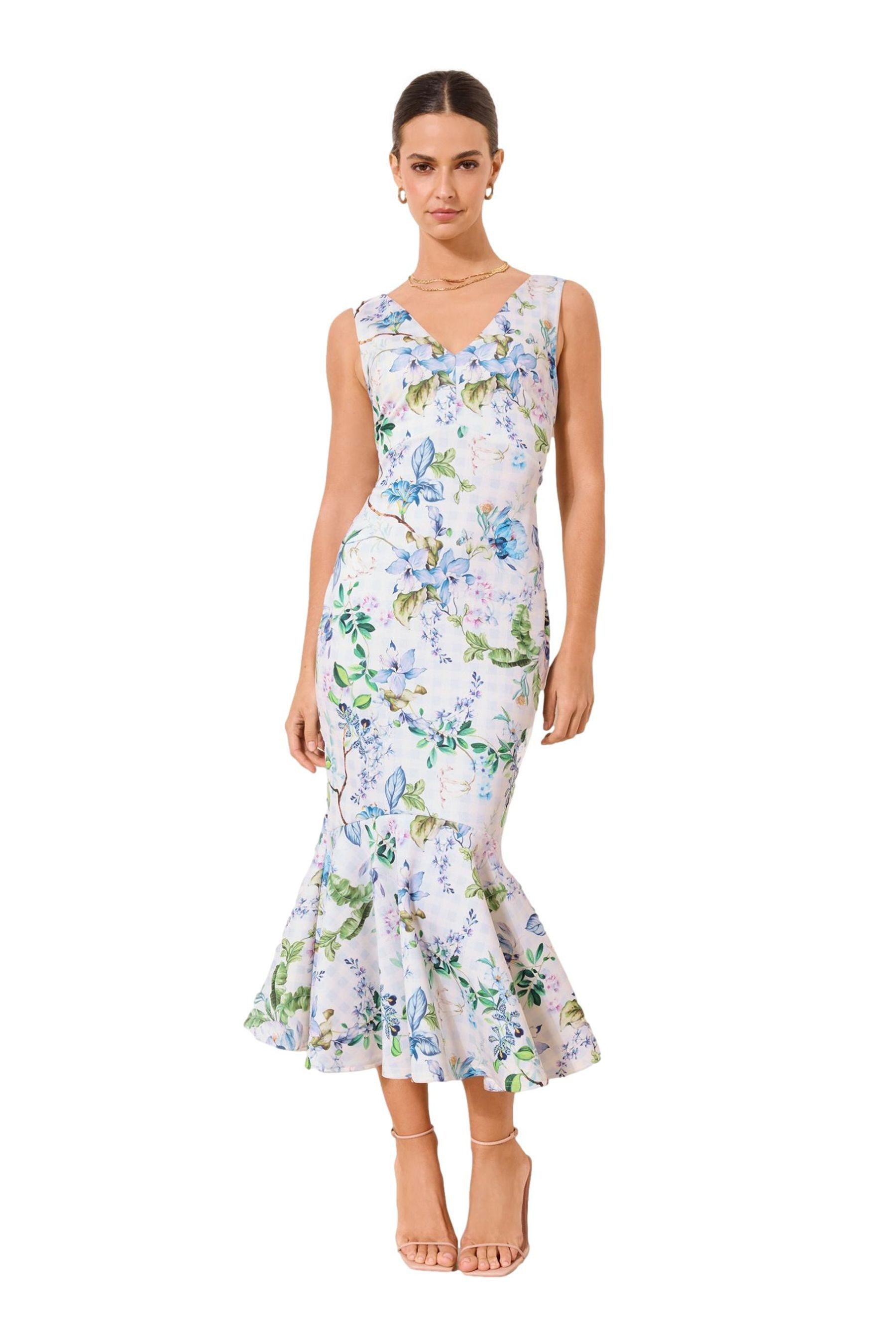 LIPSY Midikleid Lipsy Fit-and-Flare-Midikleid mit Print, Kurzgröße (1-tlg)