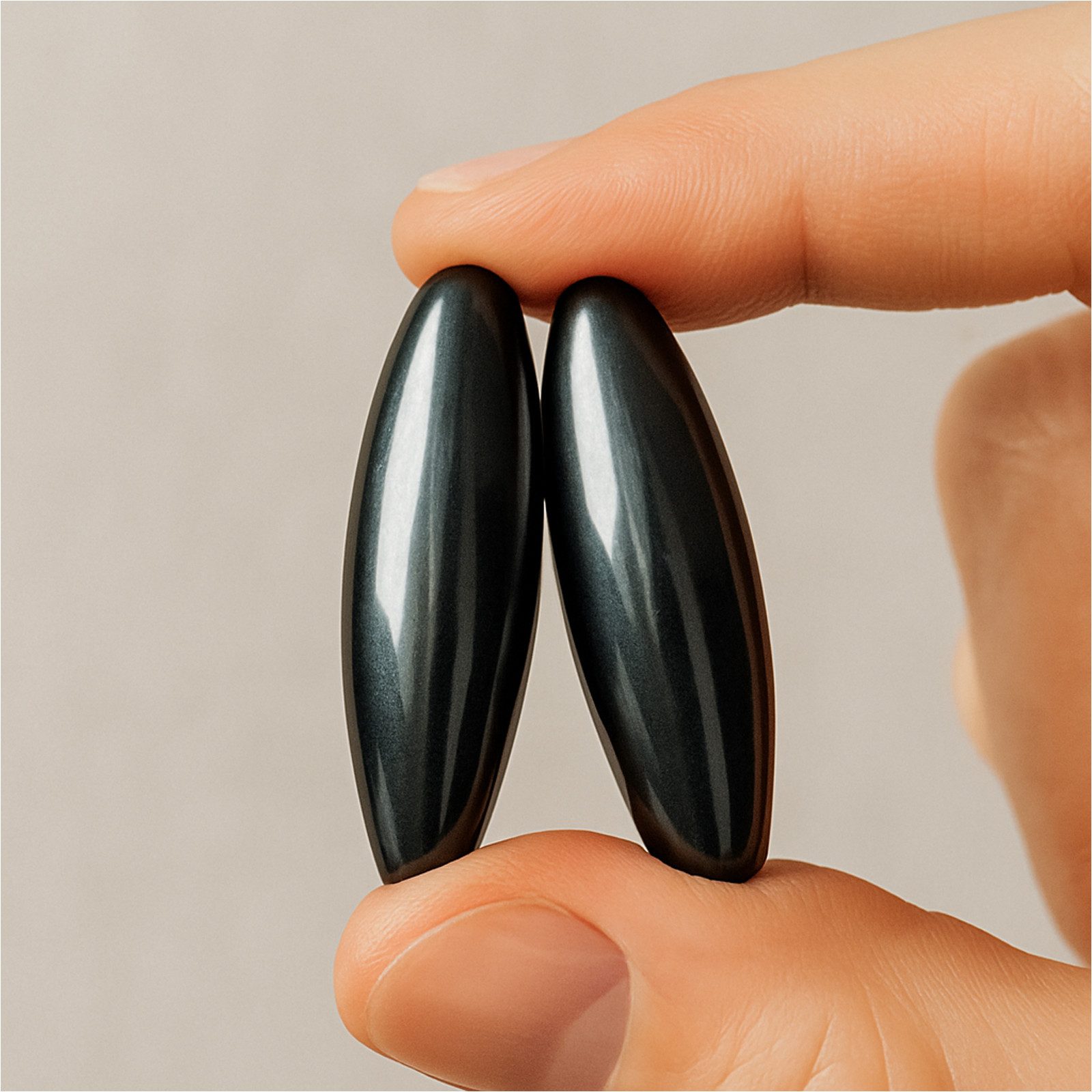 Gravidus Magnet Magnetsteine 2er Set dunkelgrau mit Klangeffekt 6 cm