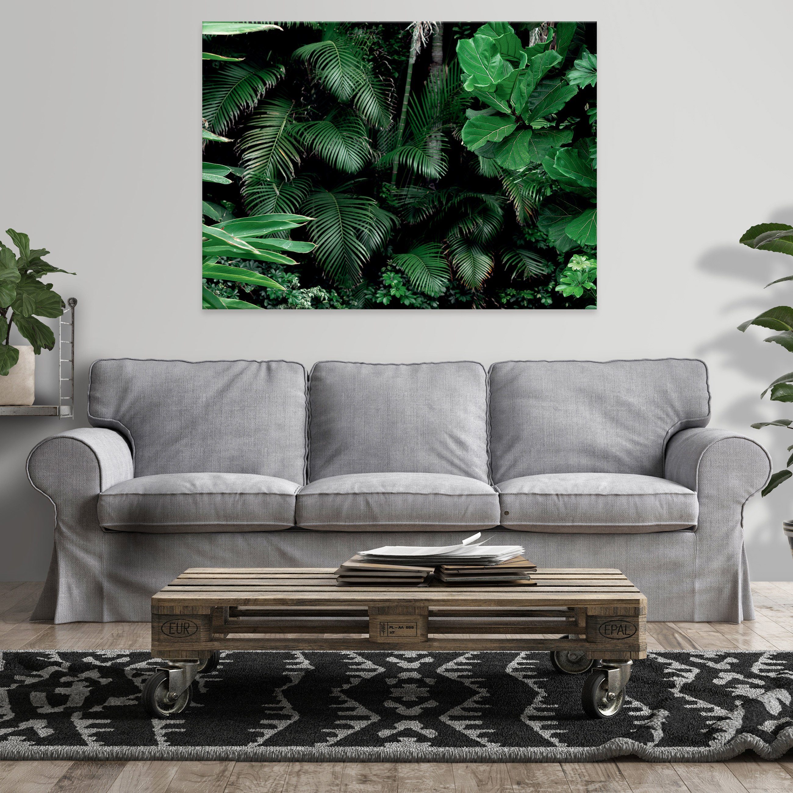 Wallarena Leinwandbild grün Dschungel Blätter Wald günstig online kaufen