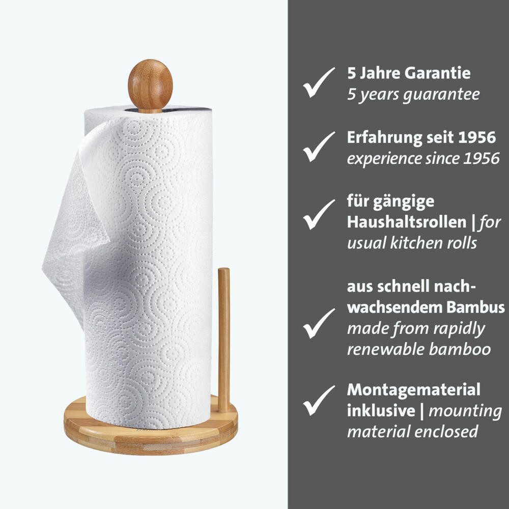 WESTMARK Küchenrollenhalter stehender Abroller mit Abreißhilfe für alle gängigen Küchenrollen