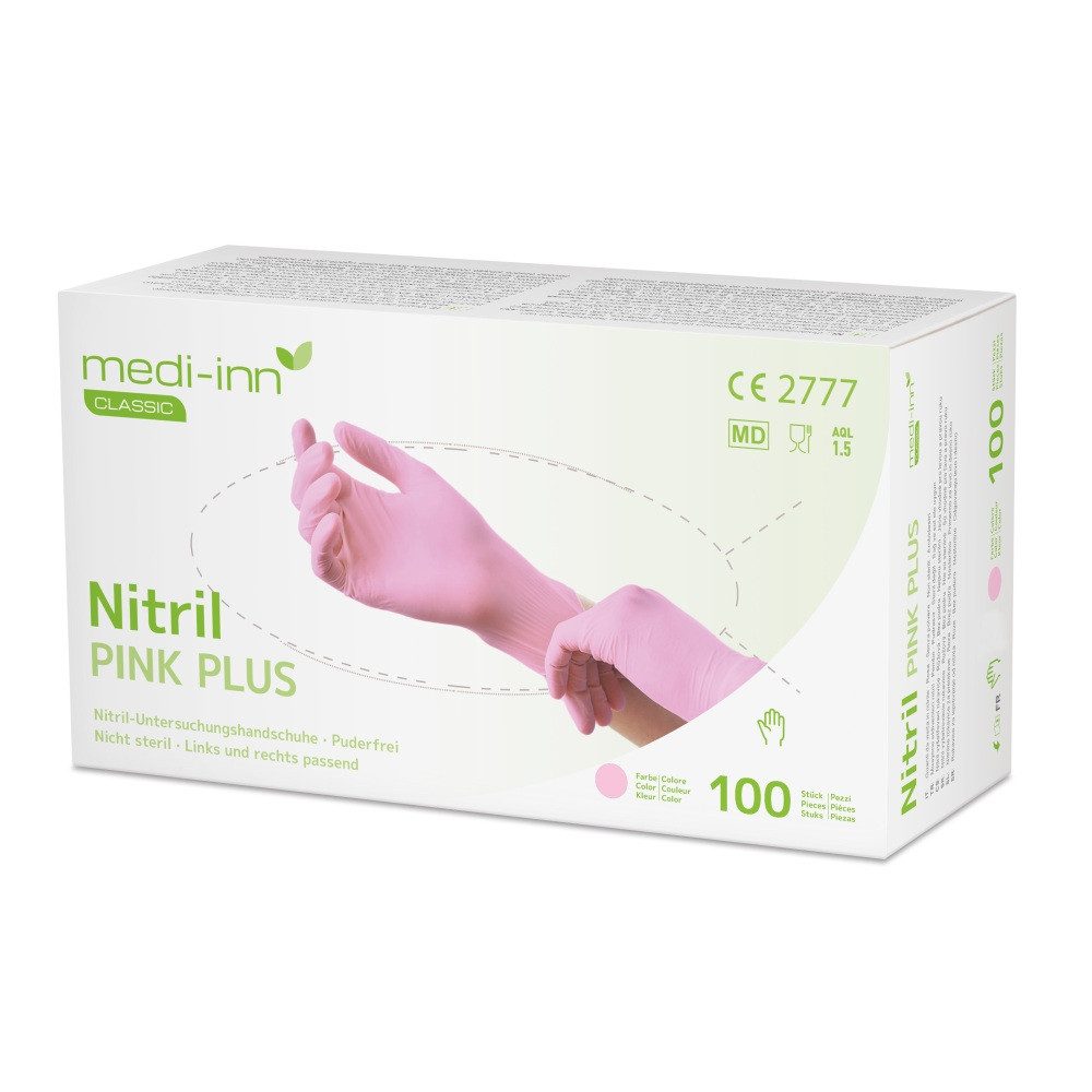 Medi-Inn Nitril-Handschuhe Nitril Pink Plus Einmalhandschuhe puderfrei AQL: günstig online kaufen