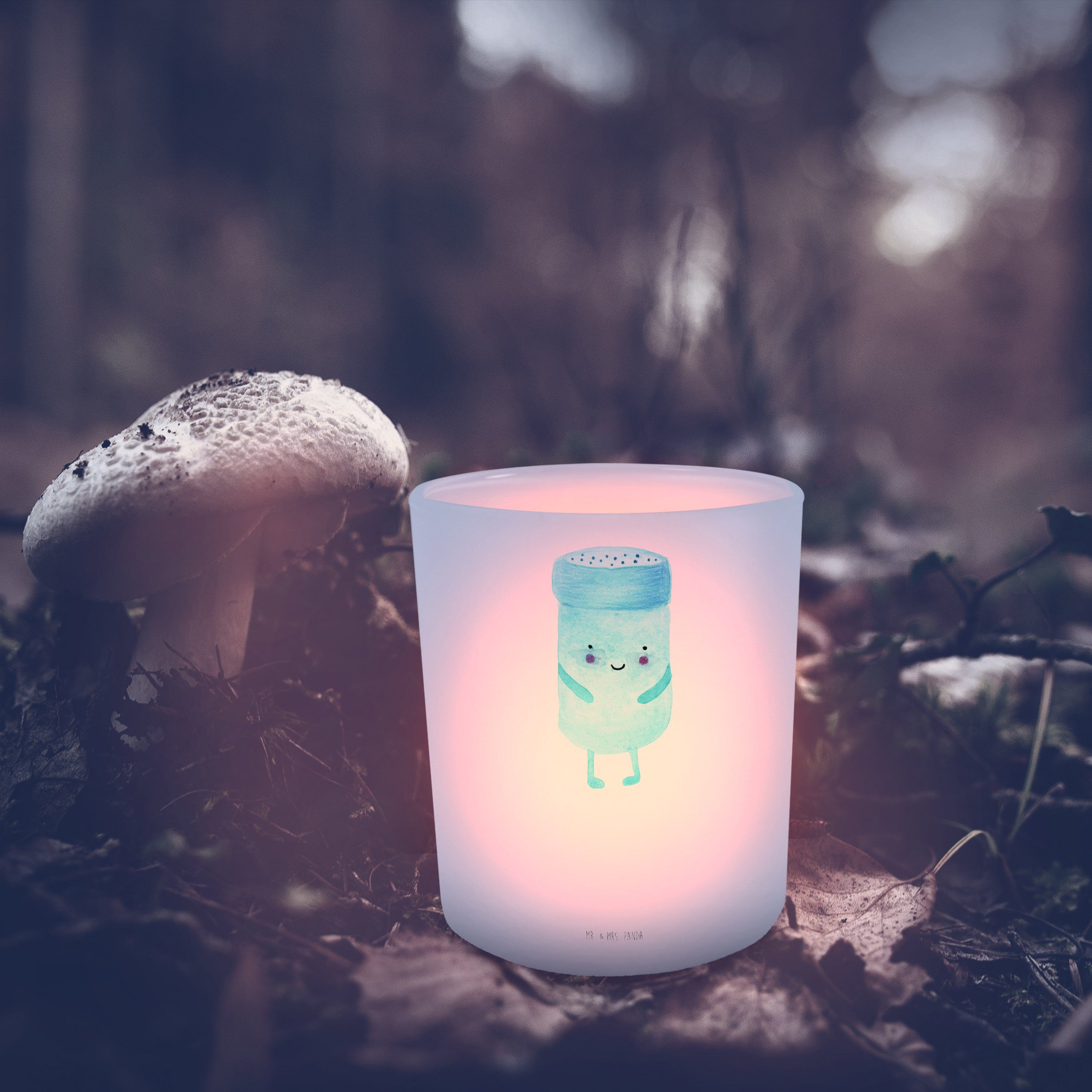 Transparent St) Mrs. Geschenk, Teelichtglas, Panda (1 Mr. - Kerzenlicht, & Windlicht - BestFriends-Salt