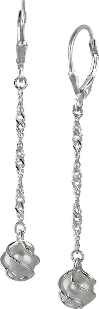SilberDream Paar Ohrhänger SilberDream Ohrringe Damen-Schmuck 925er (Ohrhänger), Damen Ohrhänger aus 925 Sterling Silber, Farbe: silber, weiß