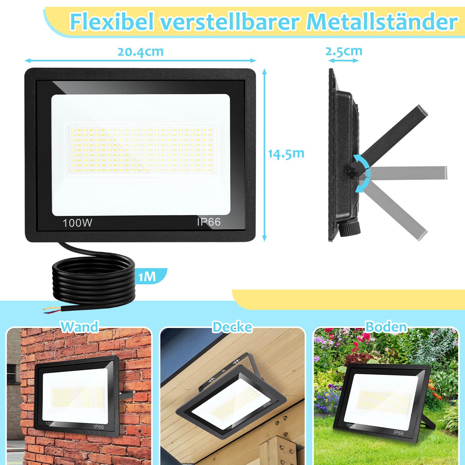 Clanmacy LED Flutlichtstrahler LED Fluter LED Strahler LED Flutlichtstrahle günstig online kaufen