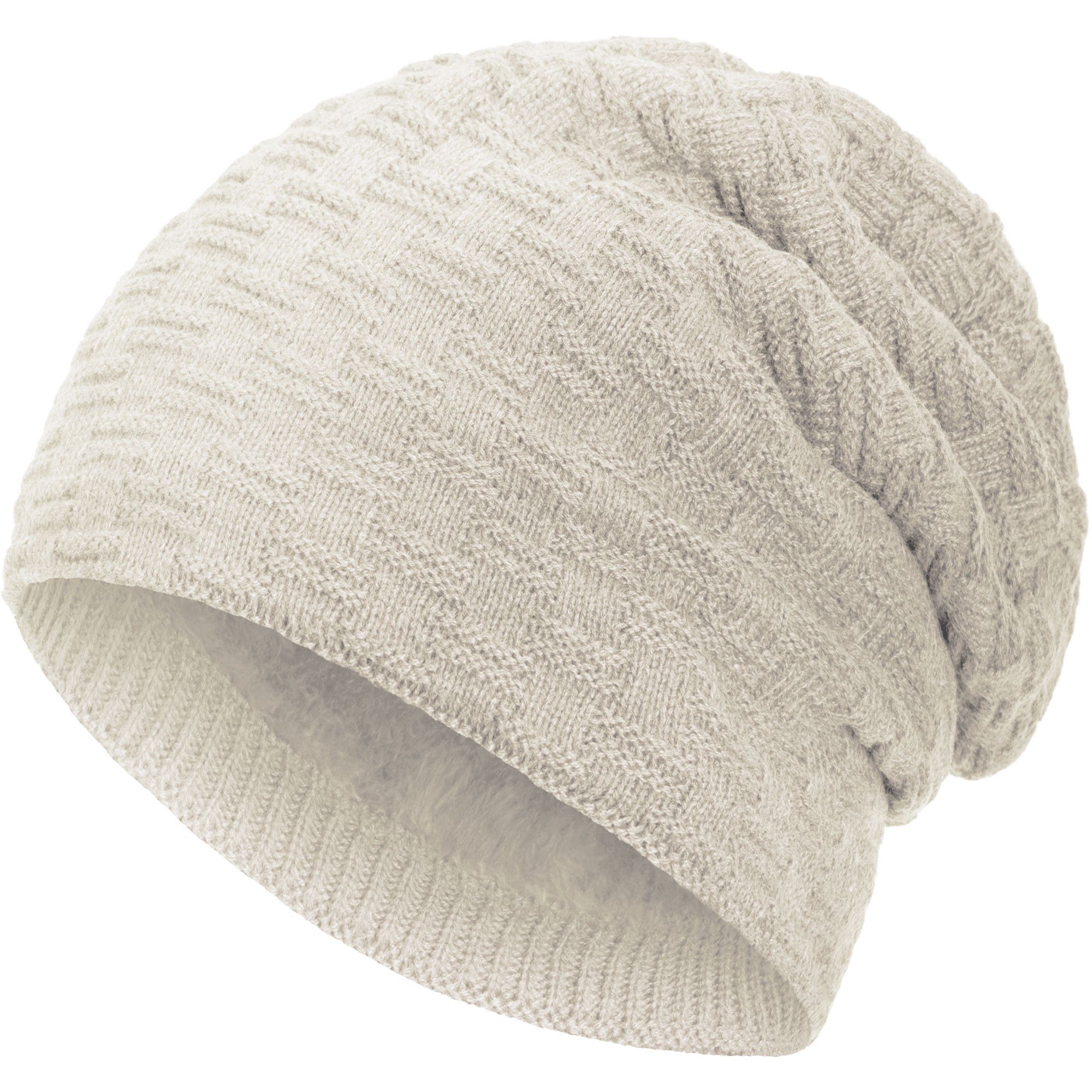 compagno Strickmütze (1-St) Warm gefütterte Wintermütze Strickmütze Beanie Damen und Herren