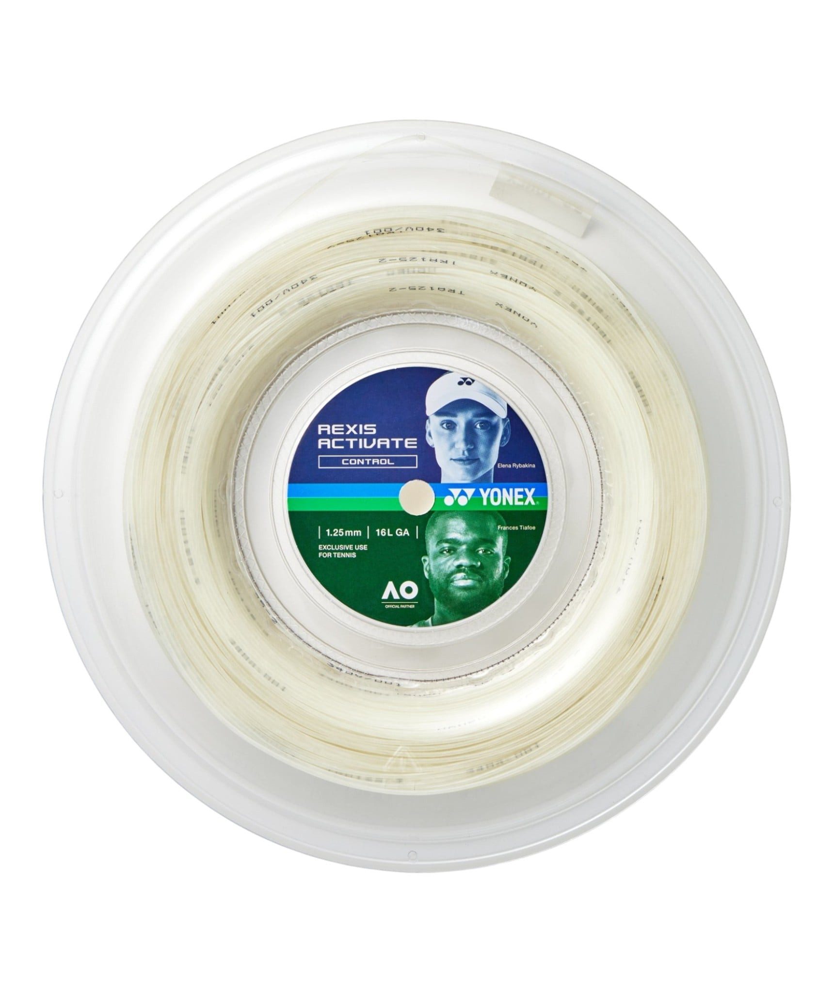 Yonex Tennissaite Rexis Activate (Komfort+Kontrolle) weiss 200m Rolle, Saitendicke: 1.30