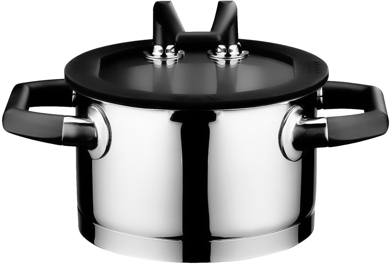 Elo Premium Topf-Set Rondello, Edelstahl 18/8, Edelstahl 18/10 (Set, 7-tlg., je 1 Fleischtopf Ø 16/20/24 cm, 1x Stieltopf Ø 16 cm), mit integriertem Öl-Dosiersystem, Induktion