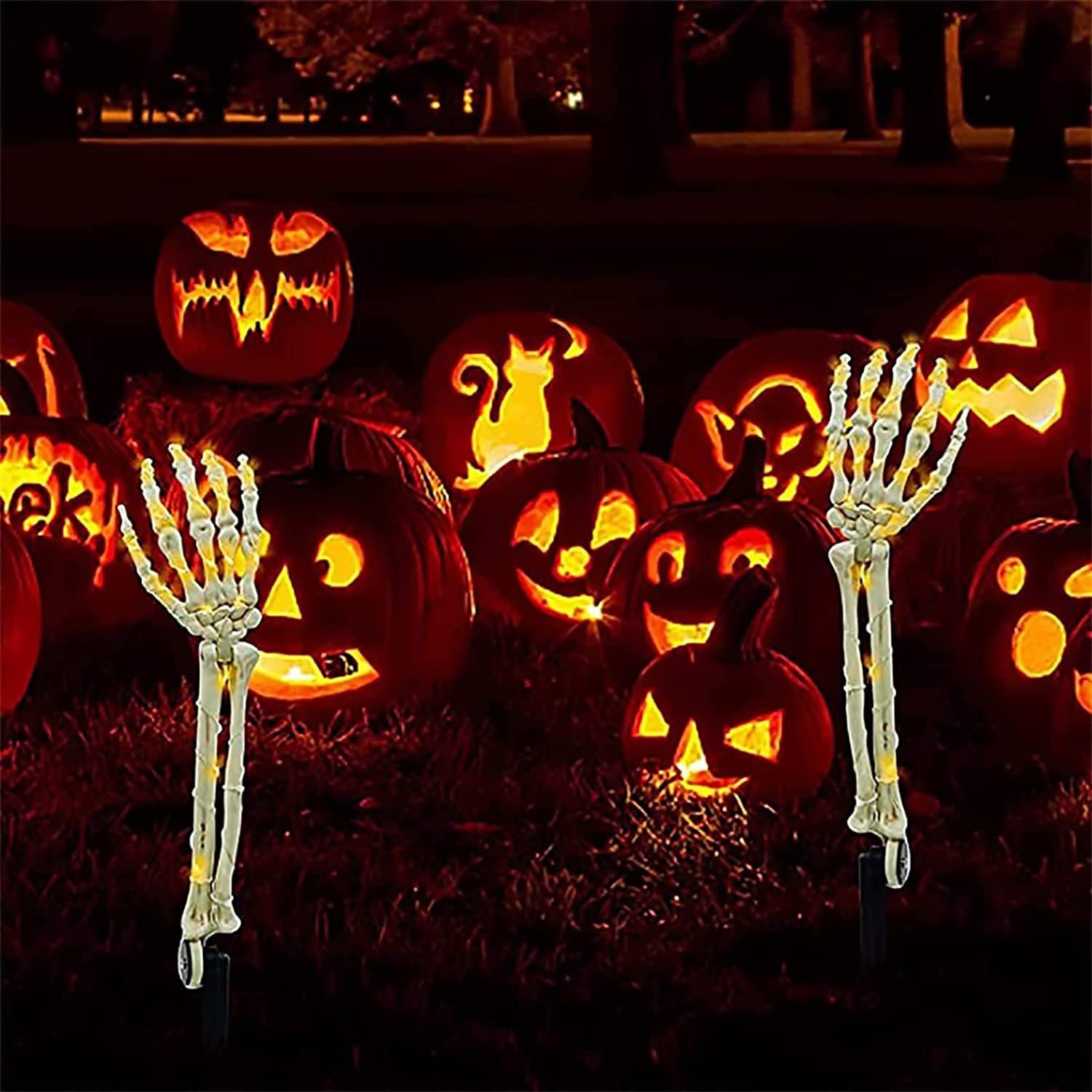 GelldG Dekoobjekt 45 cm Halloween-Skelett-Dekorationslichter, Skelett-Hände-Dekoration
