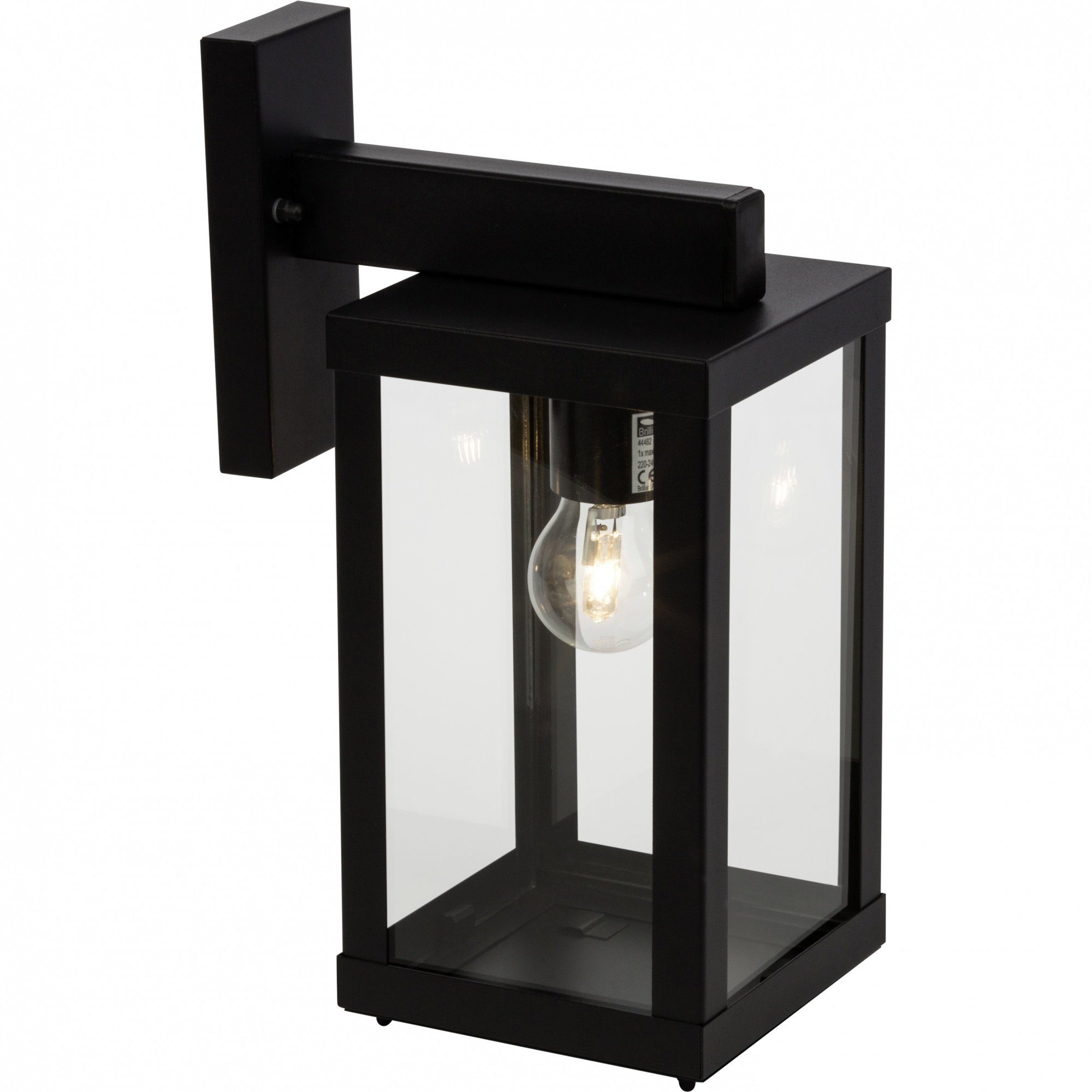 Lightbox Außen-Wandleuchte, ohne Leuchtmittel, x Metall/Glas, 15 E27, schwarz cm, 36 Haustürbeleuchtung