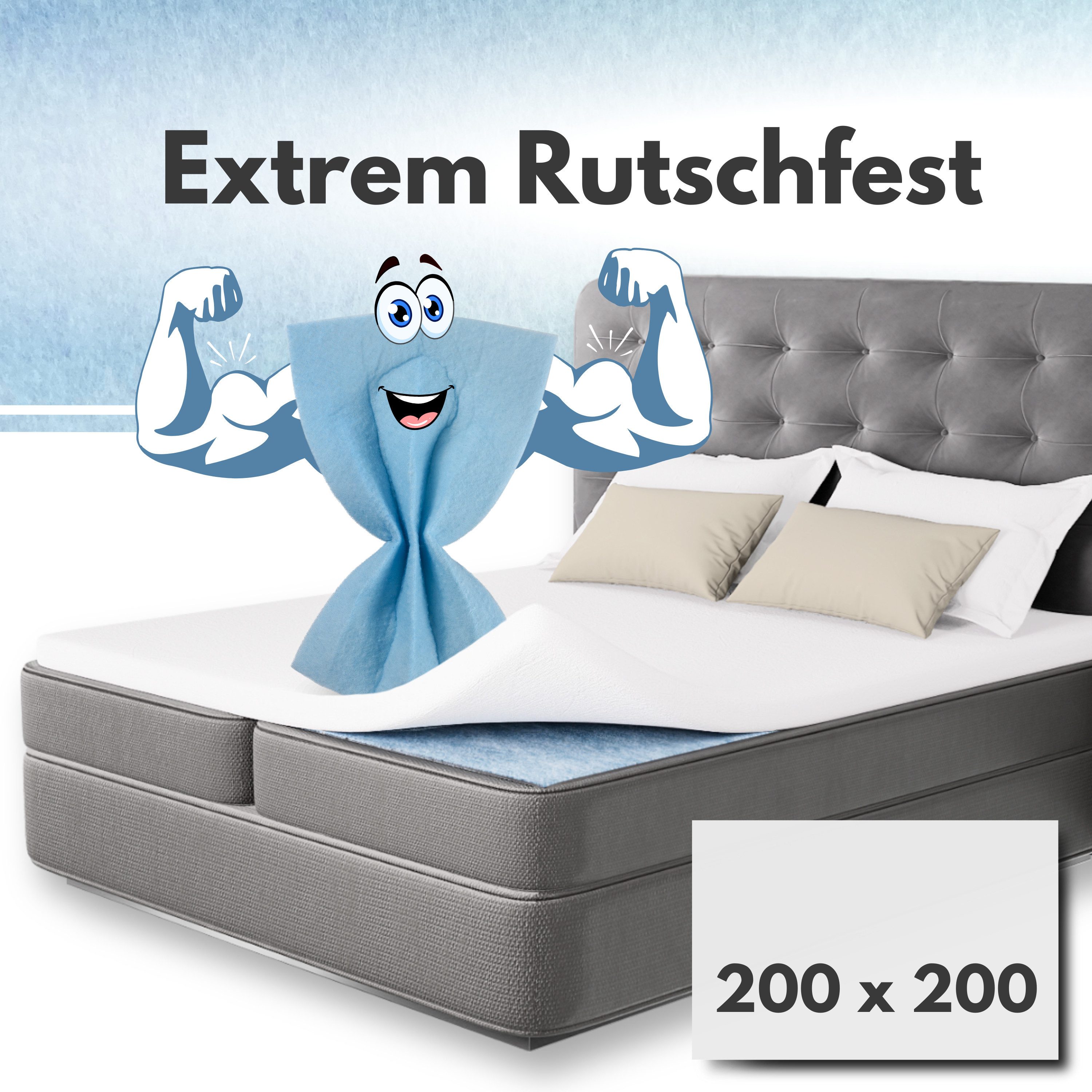 Matratzenschoner Topper Stopper, Antirutsch Matratzenschoner für Boxspringbett Topper Stopper, Reißfest, Waschbar, Atmungsativ, Umweltfreundlich