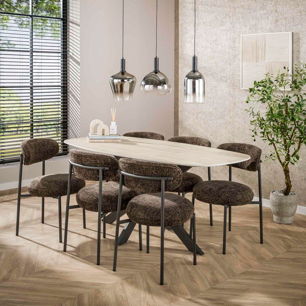 famlights Pendelleuchte famlights, Pendelleuchte Annett in Rauchglas und Schwarz E27