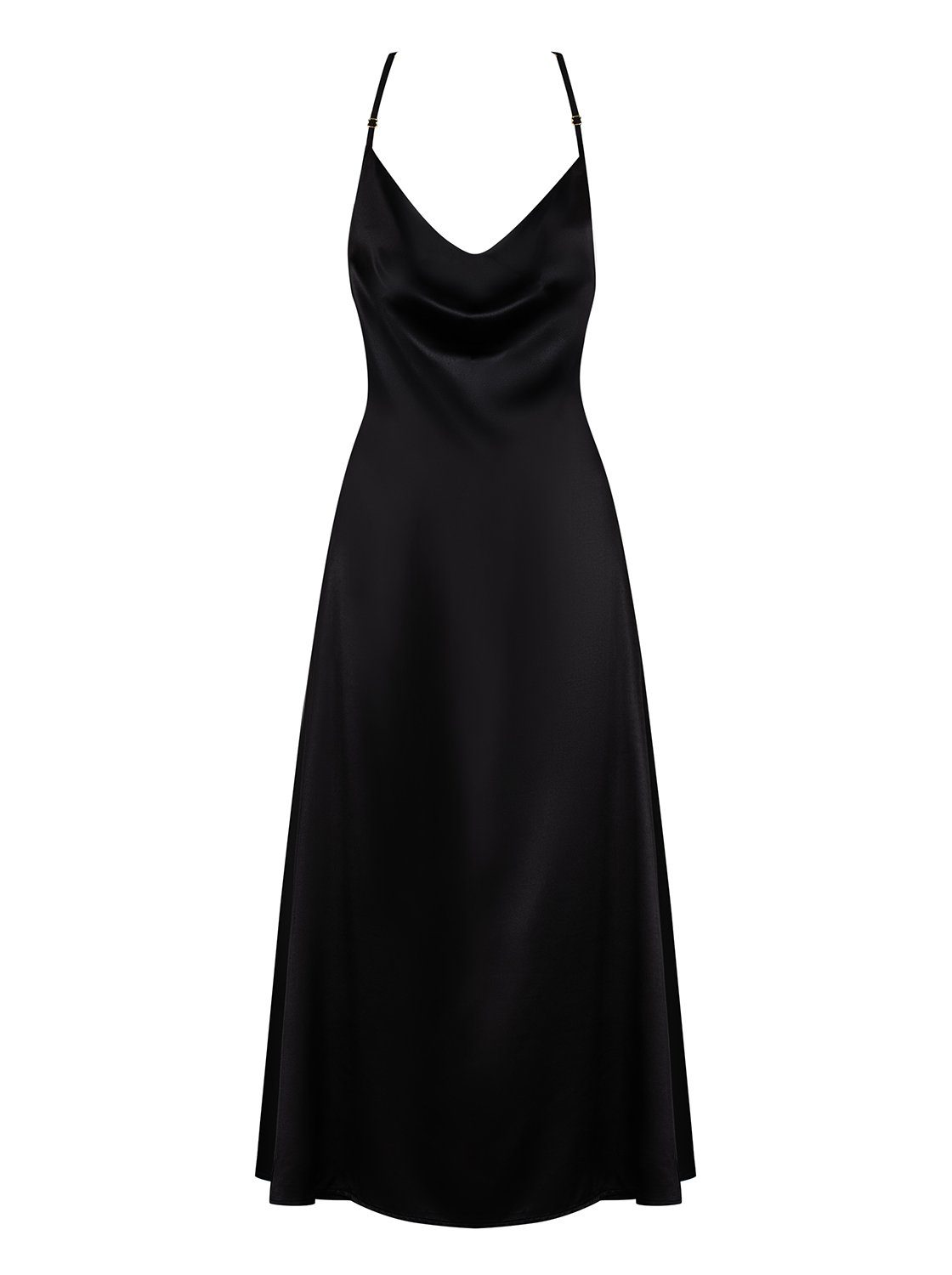 rückenfrei schwarz Minikleid Obsessive Agatya Satin Abendkleid (1-tlg)