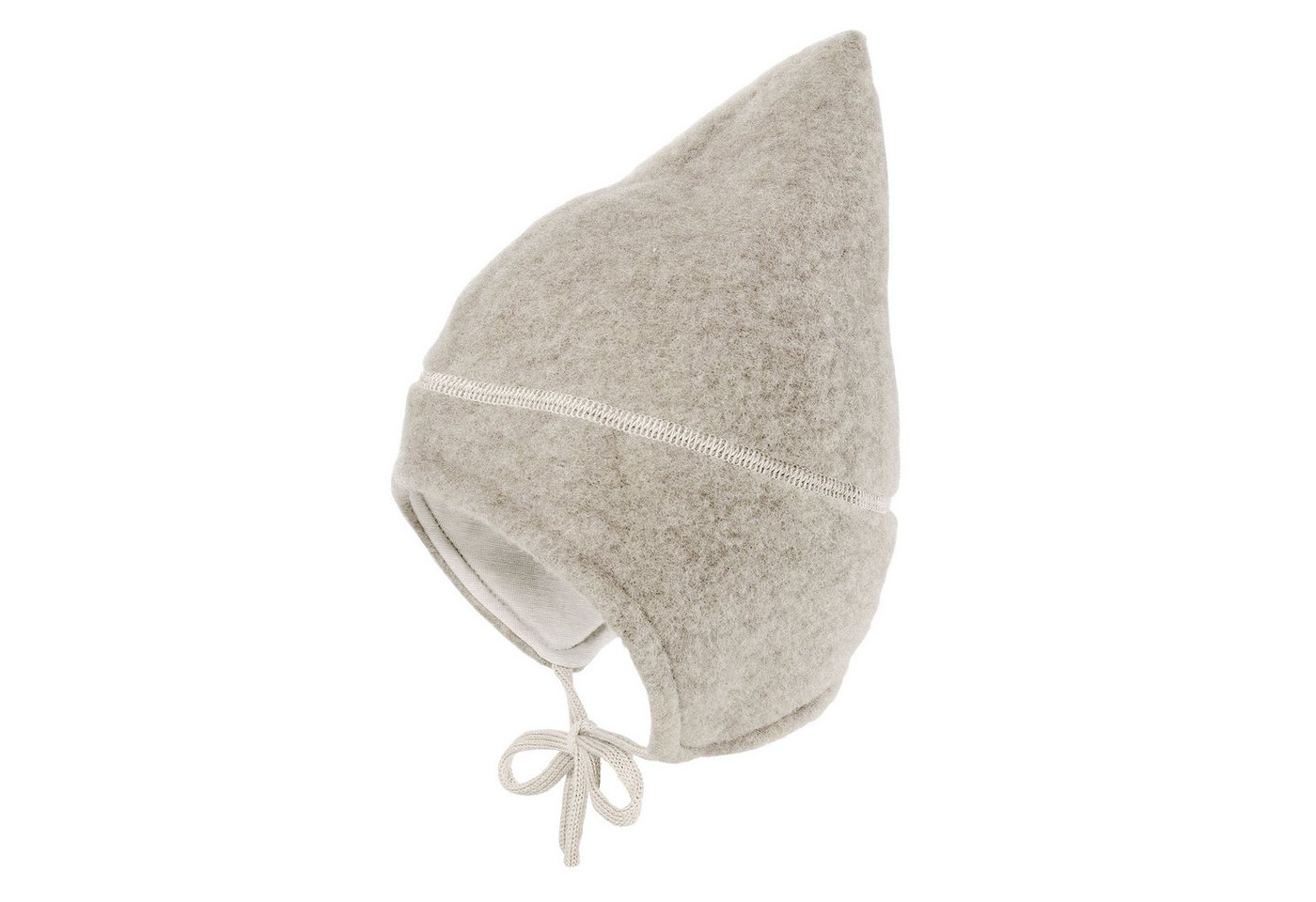 MAXIMO Fleecemütze GOTS MINI-Mütze, Wollfleece Spitze, Jerseyfutter, Band (1-St) Wollfleece