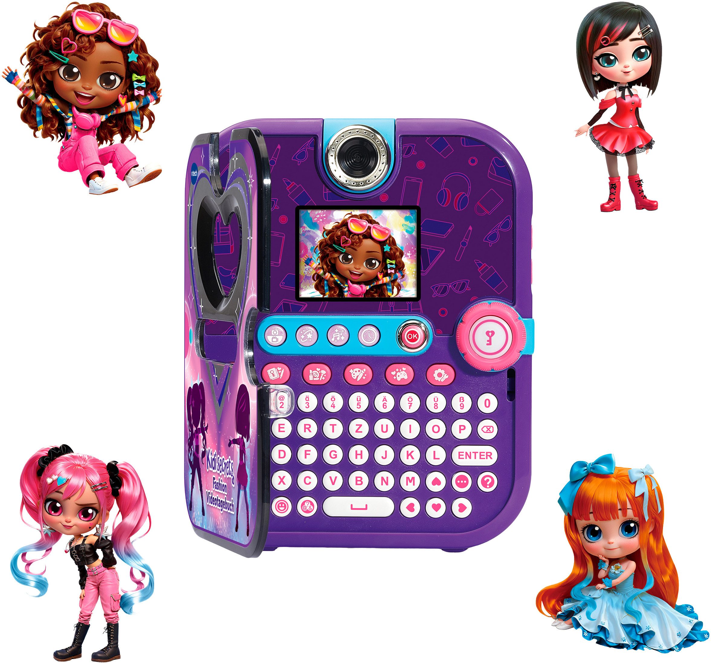 Vtech® Elektronisches Tagebuch KidiSecrets Fashion Videotagebuch, mit Gesichtserkennung und einen 4-stelligen Zahlencode