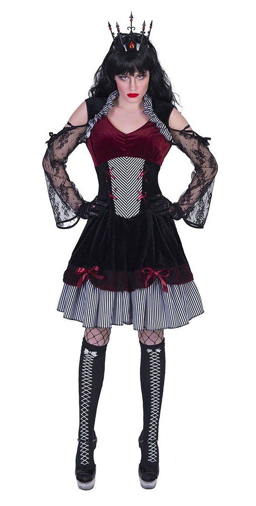 Vampir-Kostüm Gothic Dame Dracular Vampir Kleid bordeaux-schwarz