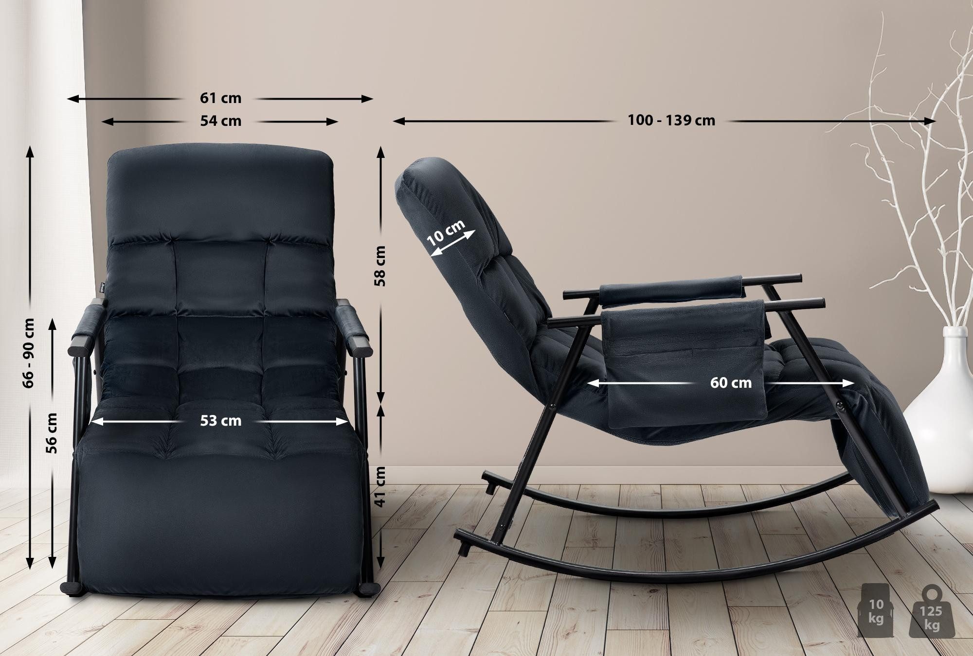 CLP Schaukelstuhl Cathy, Rückenlehne und Fußteil neigbar, mit Tasche günstig online kaufen