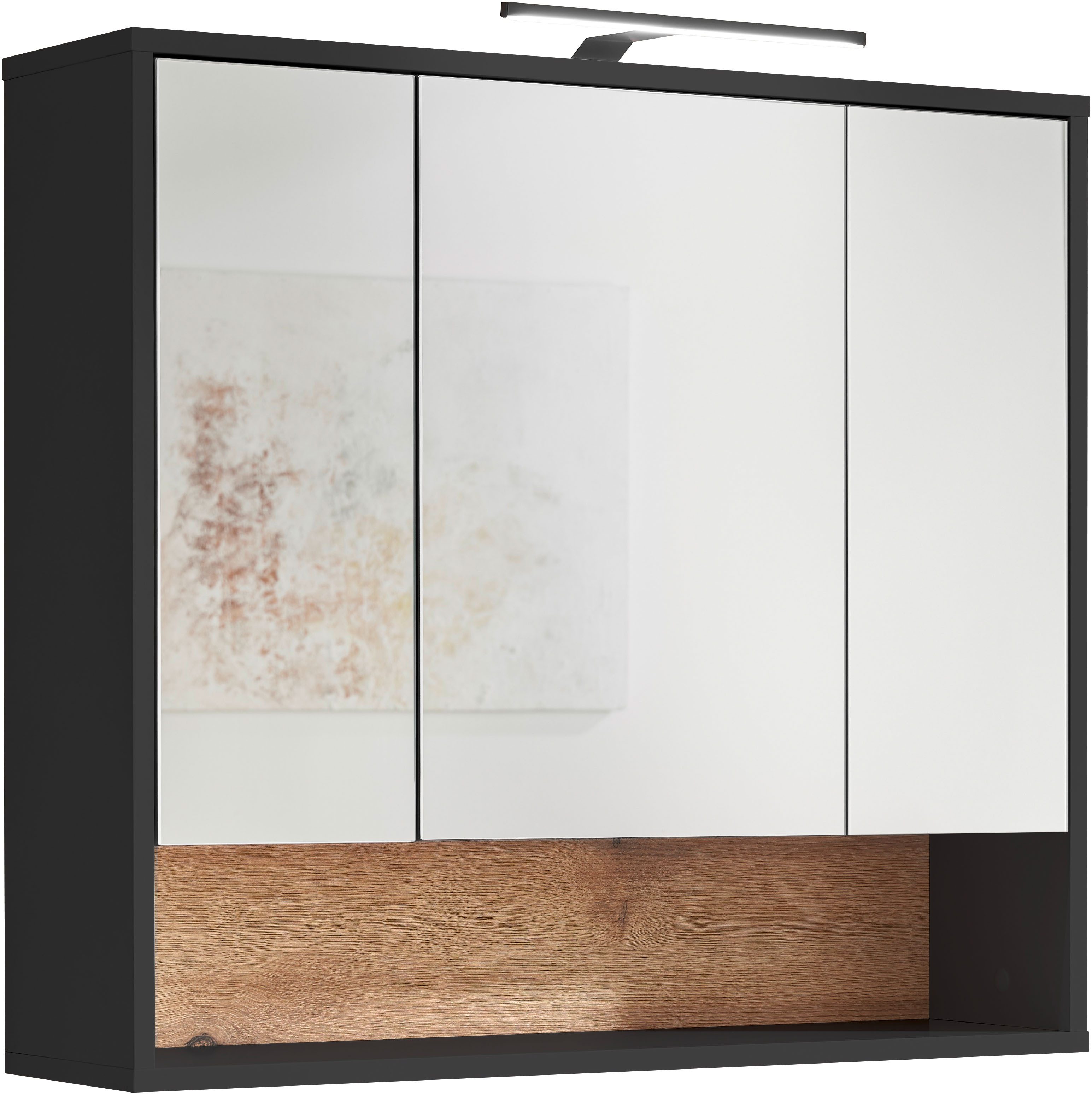 BASIC by Balculina Spiegelschrank Liguria B/H/T 80x72x21 cm (1-St) Breite 80cm, Beleuchtung, FSC-Mix 70%