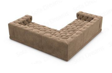 Sofa Dreams Ecksofa Polster Designer Samt Stoff Sofa Palma L Form Stoffsofa, Loungesofa, Chesterfield Stil