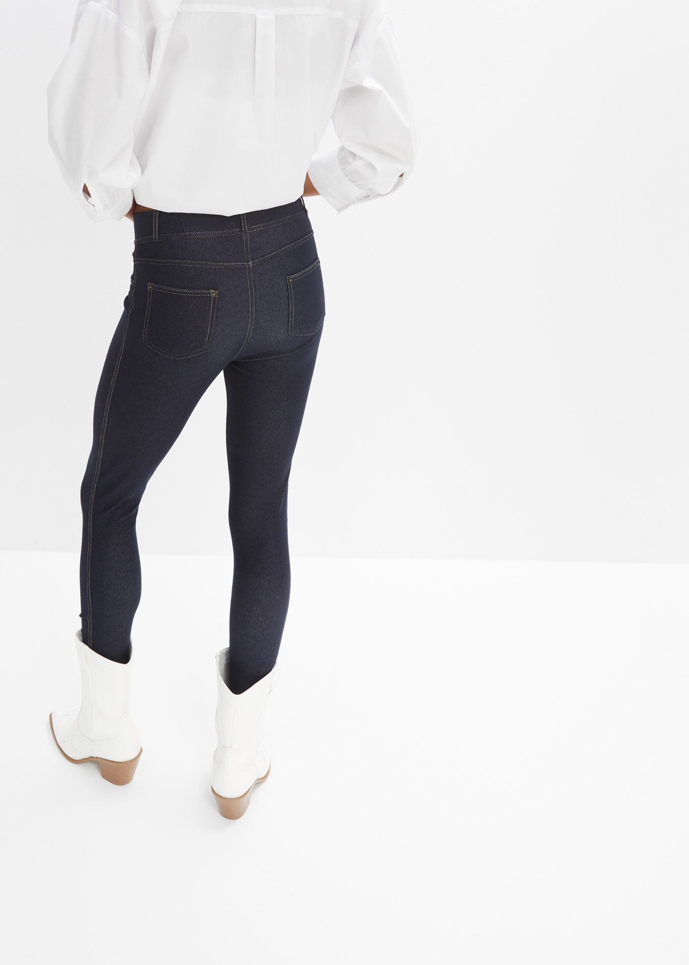 bonprix Leggings Leggings in Jeansoptik aus Baumwoll-Mix, mit Taschen günstig online kaufen
