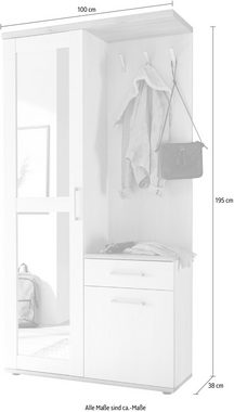 HBZ Kompaktgarderobe Romance (1-St) im Landhausstil, Garderobe mit Spiegel