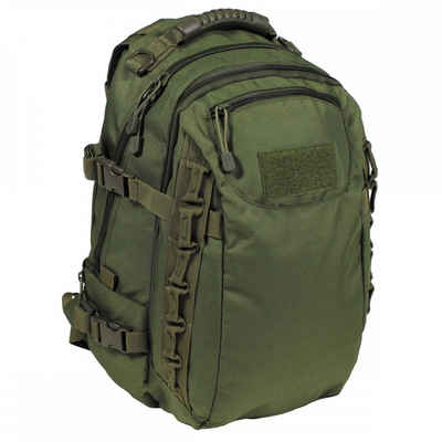 MFHHighDefence Wanderrucksack Rucksack, "Aktion", oliv (Packung), Öffnung oben für Trinkschlauch