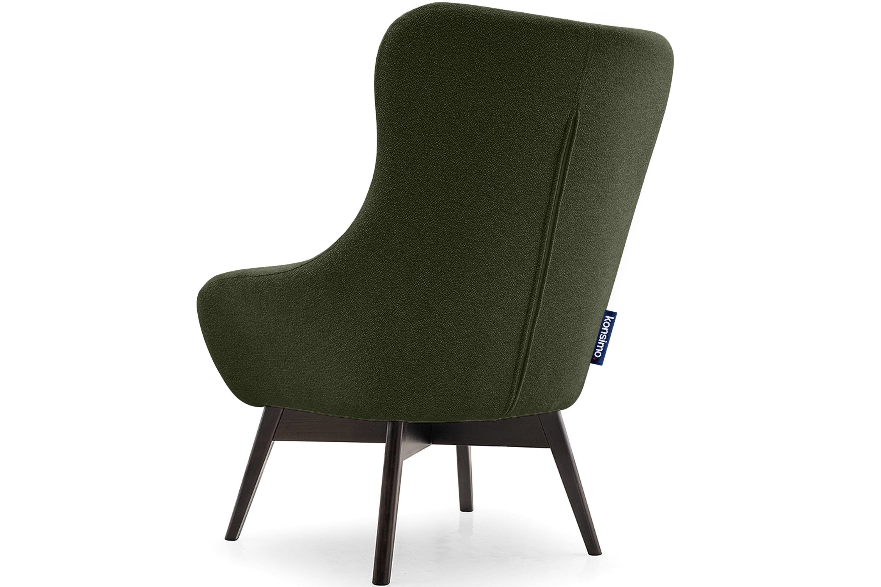 dunkelgrün Sitz im | dunkelgrün RAMOS, Sessel mit robuste Ohrensessel Konsimo Holzbeine, Polyurethanschaum Steppung,